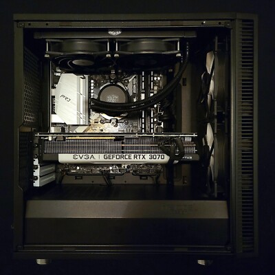 Prebuilt Gaming PC. Ryzen 7 3800XT, RTX 3070 FTW3 Ultra, 2 SSDs AIO Cooled