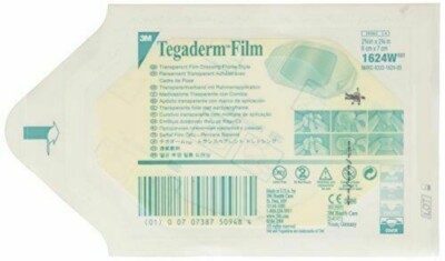 3m Tegaderm Transparent Film Dressing 2.375'' x 2.75'' - 1624W - 100/Bx - Exp 2026