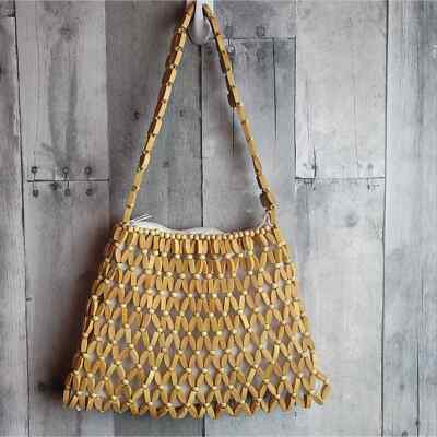 Y2K Tan Beaded Bag | eBay display picture 3