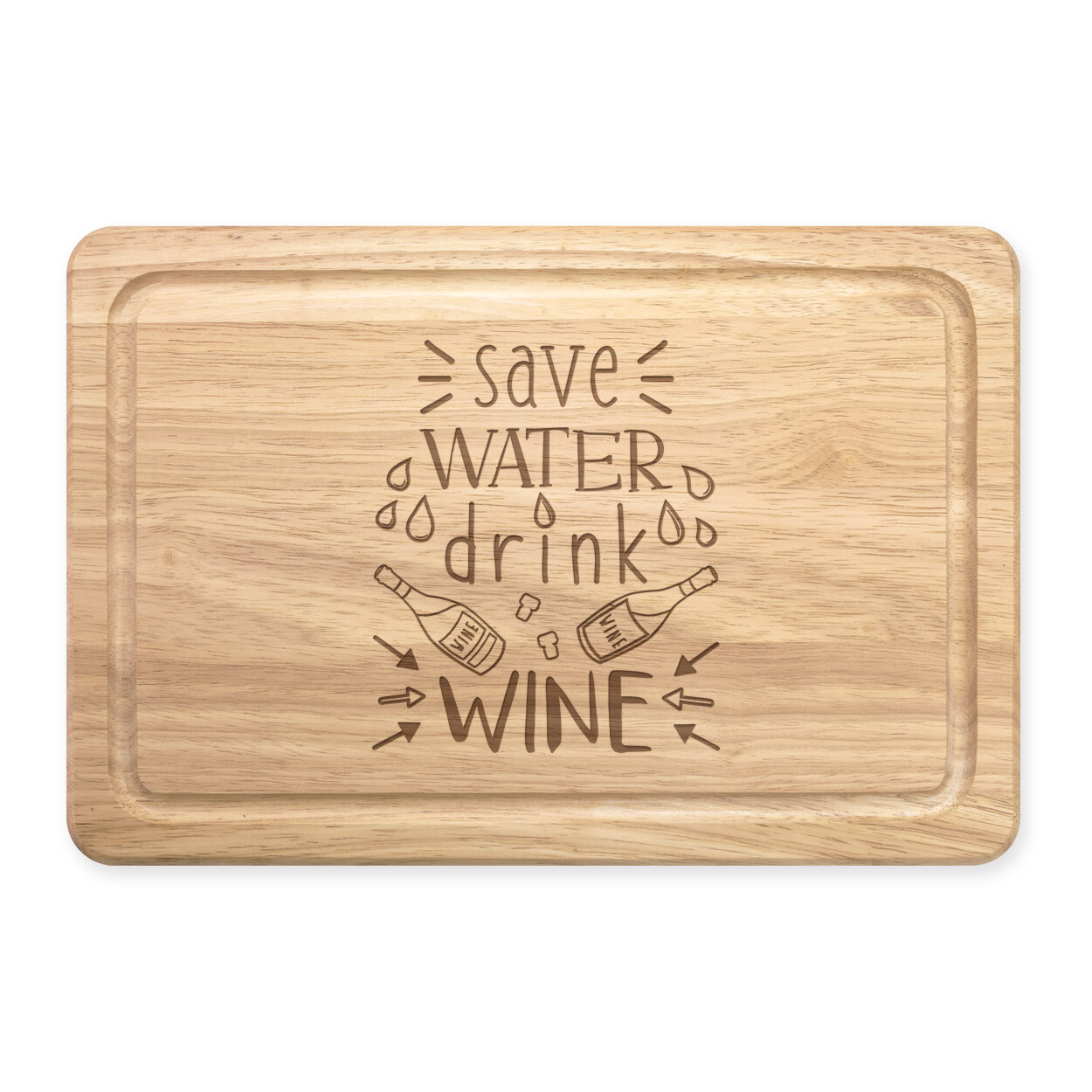 Save Water Drink Wine Rectangular Chopping Board Funny Joke Drunk Alcohol