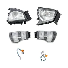 Pair LH+RH Headlights&Corner Lights For 2004-07 Isuzu NPR NQR/05-07 GMC W-4500