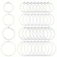 1box 80pc 4 Sizes 20/25/30/40mm Wine Glass Charms Rings 316 Stainless Steel Hoop