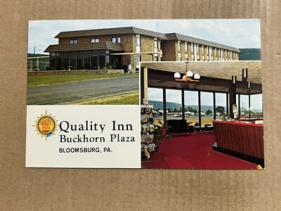 Postcard Bloomsburg PA Pennsylvania Quality Inn Buckhorn Plaza Hotel Roadside