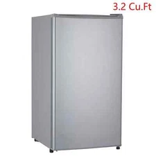 3.2 Cu.Ft Mini Fridge W/ Freezer One Reversible Door Compact Refrigerator Silver