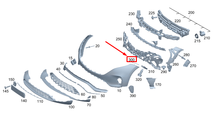 Neu MERCEDES-BENZ EQC Stoßstangen-Montageschiene vorne oben links A2938850700
