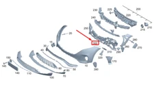 MERCEDES-BENZ EQC Front Bumper Upper Left Mounting Rail A2938850700