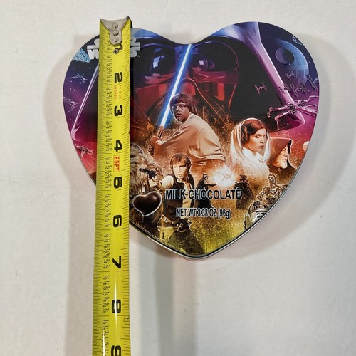 *vacío* Star Wars Candy Tin Coleccionable 3D Corazón Una Nueva Esperanza Película 7" pulgadas ¡Usada en excelente estado! - Imagen 3 de 5