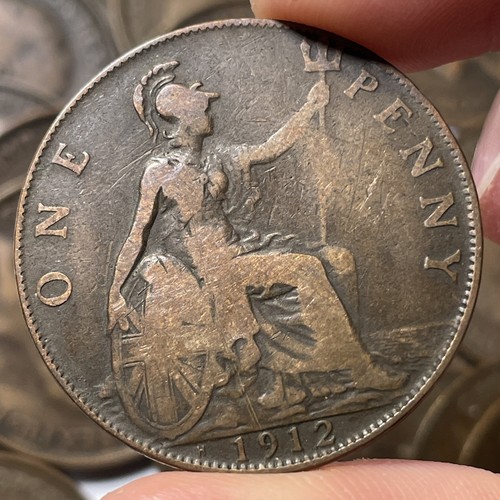 1x 1912-H Great Britain Penny George V Good/VG Coin (Stock Image) #21128
