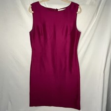 Valerie Stevens Pure Silk Fuchsia Pink Sleeveless Sheath Dress 8 Travel Career