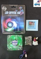 Evercool Crystal 80mmx35mm Green LED 3/4pin EL PC Case Cooler Fan EC8035M12EA-CL