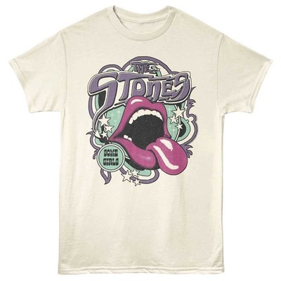 The Rolling Stones T-Shirt SOME GIRLS North American Tour Licensed Beige Cotton