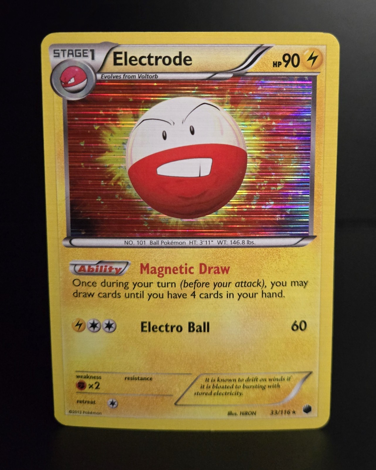 Pokémon TCG - ELECTRODE - 33/116 - HOLO - RARE - BW PLASMA FREEZE (2013) - LP