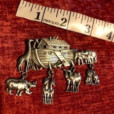 Noah's ark pewter pin