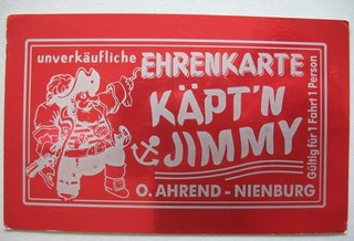 HONOR CARD NIENBURG old funfair DRIVING CHIP O. Ahrend Captain Jimmy RRR!
