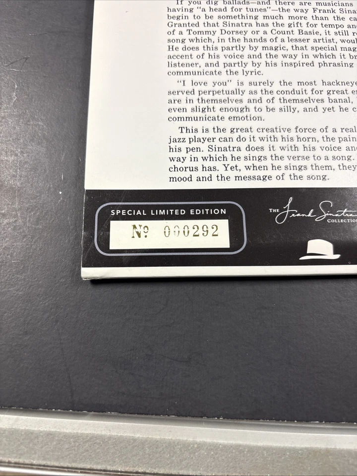 Frank Sinatra No One Cares Vinyl LP MFSL Mofi 2012 NM, Limited Edition #292 - Image 3 of 4