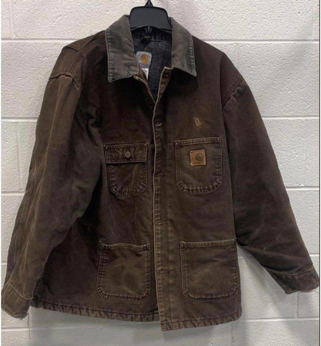 Vintage Carhartt C02 DKB Chore Coat Size XL Blanket Lined Jacket