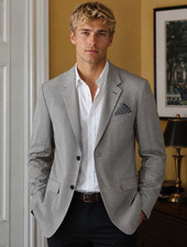 Gianfranco Ruffini Italy 100 Silk Herringbone Blazer Jacket Men's Size: 48R