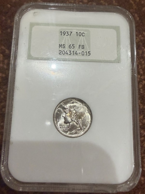 1937-P Mercury Dime 10 Cents 90% Silver US Coin Circulated