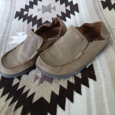 Olukai Moloa Boys US Sz B2 Leather slip on shoes Loafers summer sandals