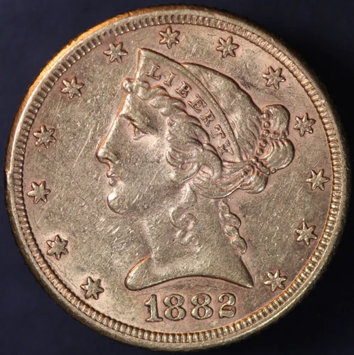 1882 LIBERTY HEAD HALF EAGLE | $5 GOLD | LOT BB-86