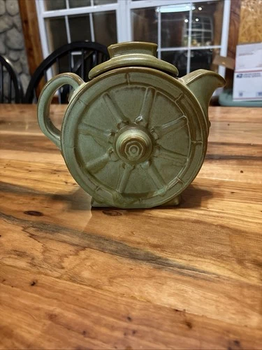 Vintage Frankoma Pottery Wagon Wheel Large Pitcher in Prairie Green glaze
