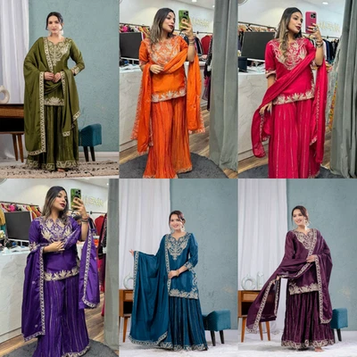Indisch Abendkleid Salwar Kameez Anzug Neu Partykleidung Pakistani Hochzeit - Bild 1 von 4