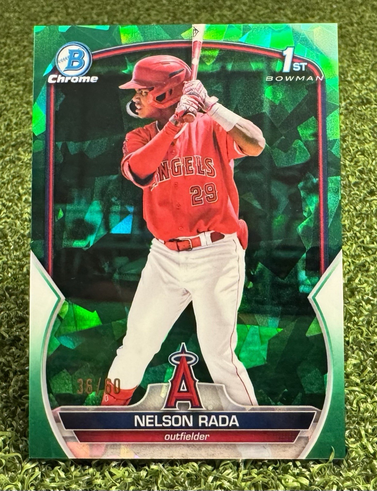 Nelson Rada 2023 1st Bowman Chrome Sapphire Green /60 RC Angels