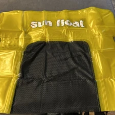 AVIVA 52” X 28” Lounge Pool Float UNUSED Yellow With Mesh Center Nice!