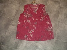 size 16 next deep pink floral sleeveless v neck pull on chiffon top