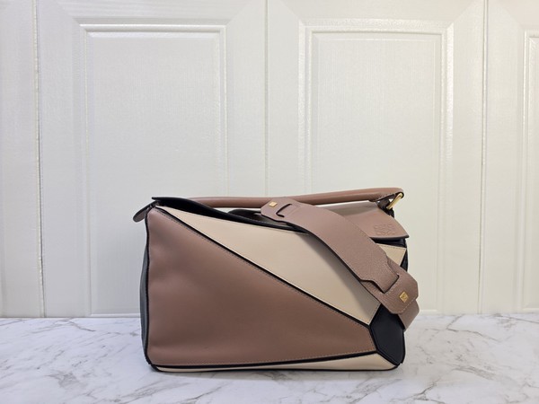 Authentic Loewe Puzzle Medium Tricolor Calfskin Leather 
