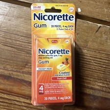 Nicorette Gum Fruit Chill - 4MG 20CT Pocket pack 12/26