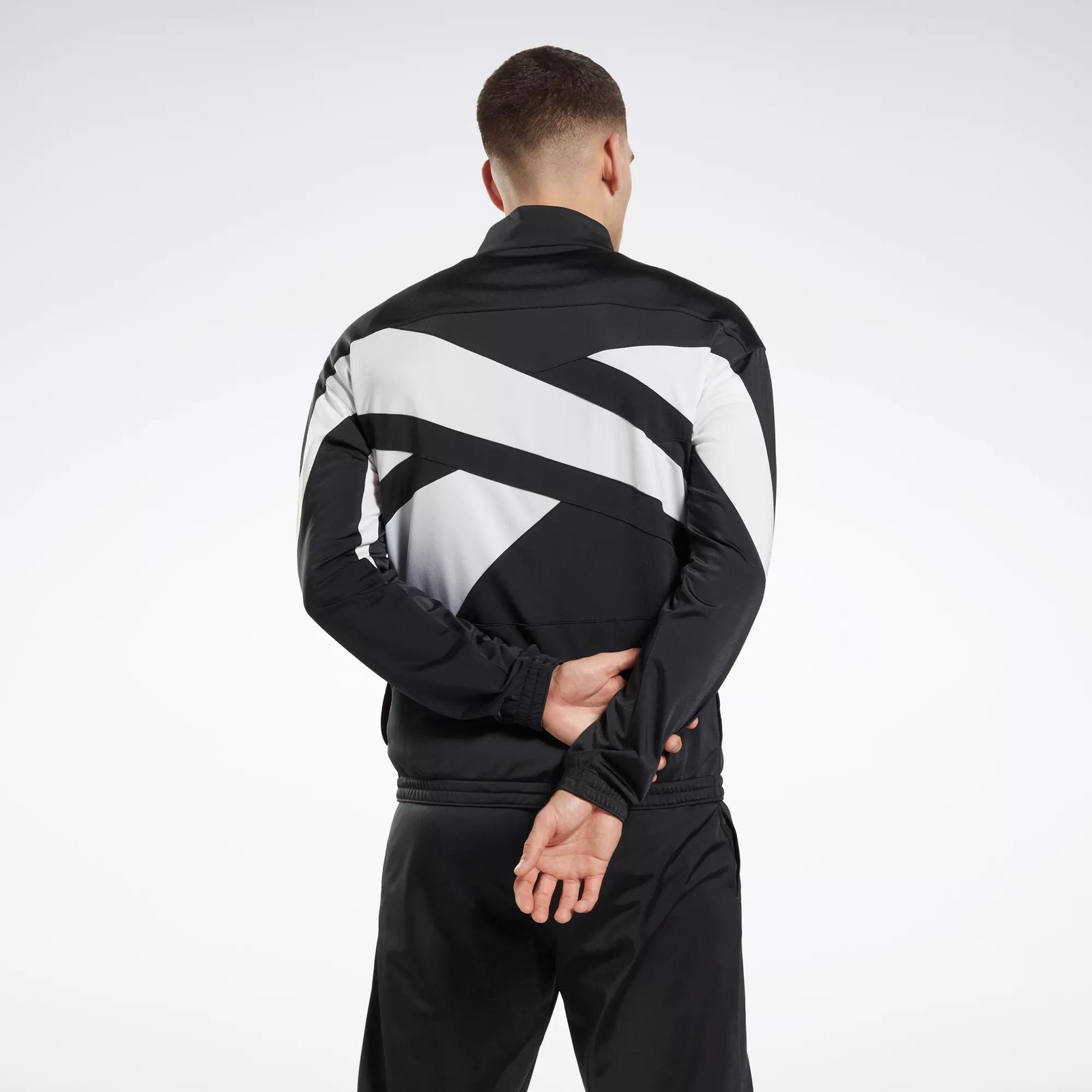 Reebok Mens Regular fit Track Jacket Coat Size M Black Solid MSRP $50 Black - second product detail image