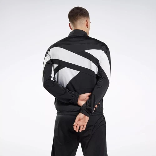 Reebok Mens Regular fit Track Jacket Coat Size M Black Solid MSRP $50 Black image 2