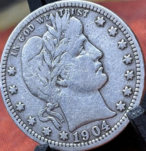 1904 Barber Quarter Full “liberty” VF-xf