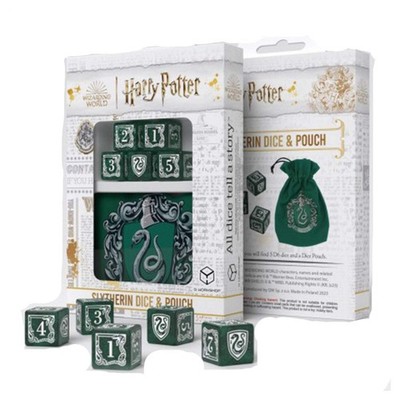 Q-Workshop Harry Potter Slytherin 5D6 Dice And Pouch Set