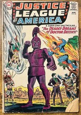 JUSTICE LEAGUE OF AMERICA 34 GARDNER FOX MIKE SEKOWSKY COVER DC COMICS 1965 B