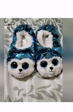 Ty Blue Sequince Slippers Size 4/6