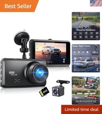 S7 4K Dual Dash Cam Front  Rear - Wide Angle, 64GB Card Included, Night Vision
