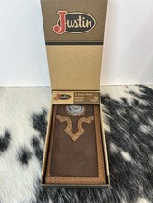 Justin Jr Rodeo Wallet RFID Leather And Suede New In Box