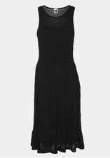 M Missoni Black Sleeveless Ribbed Knit Midi Dress