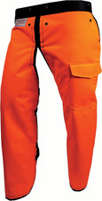 Hi-Vis Safety Orange Apron Style Chainsaw Chaps, Type a Frontal Protection 5 Lay