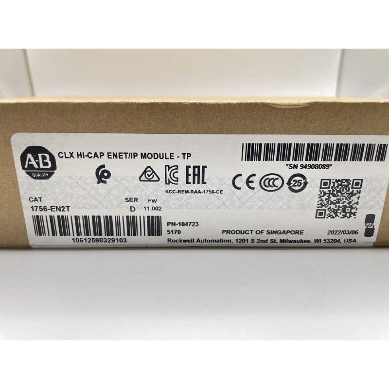 New Factory Sealed Allen Bradley 1756-EN2T ControlLogix EtherNet/IP US Free Tax - Image 2 of 4