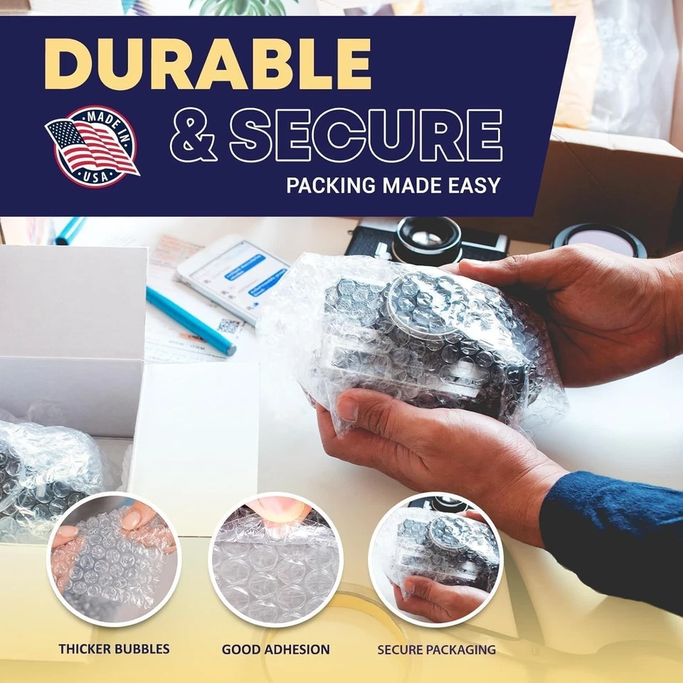 Bubble Sheets for Packing & Moving Supplies - 12"x12" Pre-Cut Cushioning Wrap - Image 3 of 4