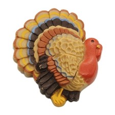 Thanksgiving Turkey Brooch Pin C-Clasp Vintage Hallmark Card Inc 1.75 In #2