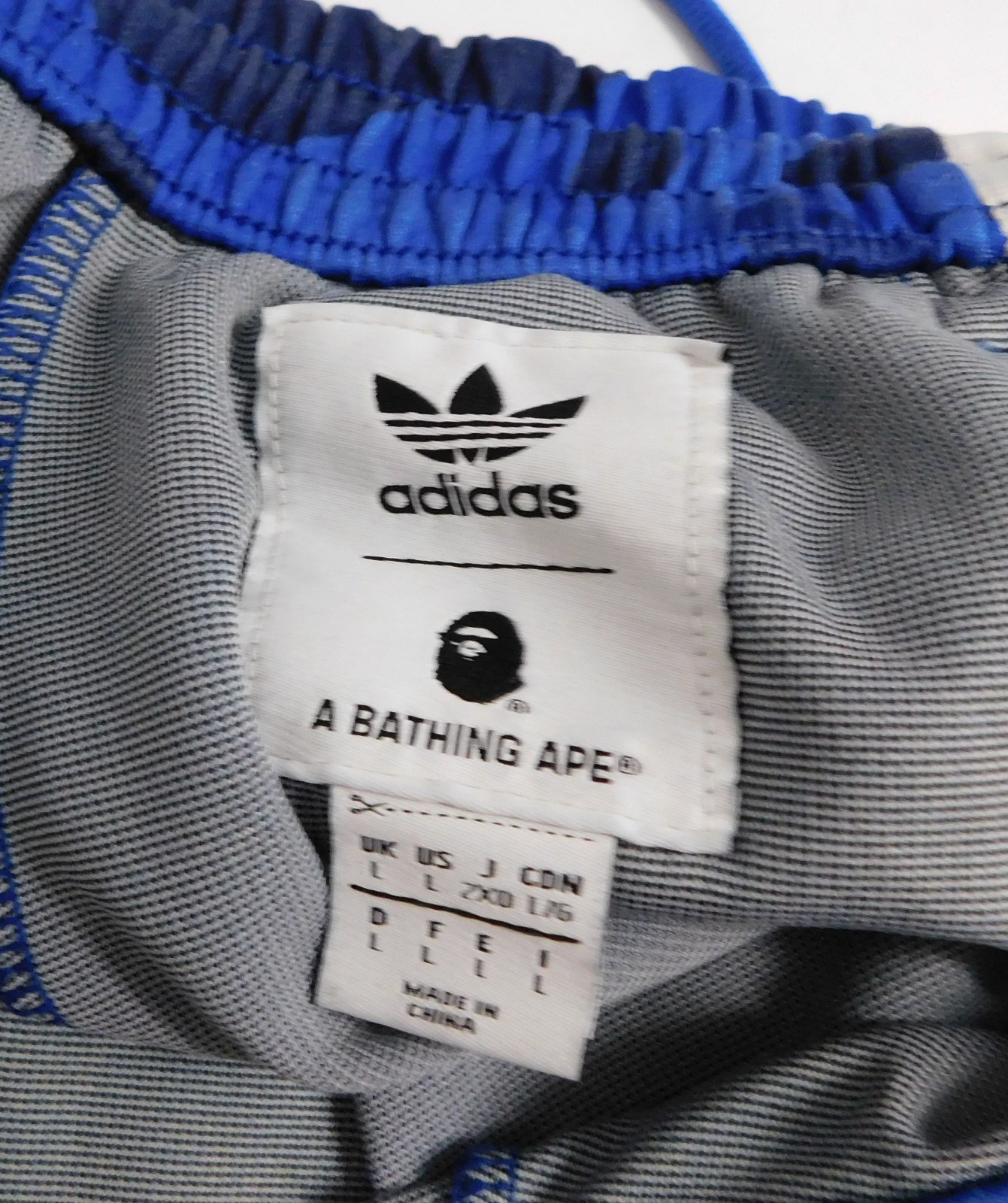 BAPE x adidas adicolor Track Pants Blue Men's Size Large FW18 image 3