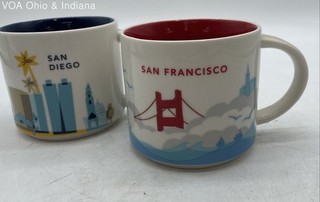 Starbucks You Are Here Collection San Diego San Francisco Mug Set 2 Piece 14oz