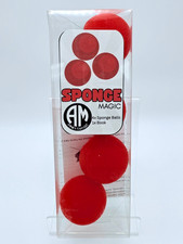 4 Red 1.3" Sponge Balls Magic Trick Set by Abney's Magic Free Live Tutorial