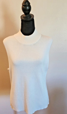 VTG Design Options Iridescent Ivory Sleeveless Mock by Phillip & Jane Gordon  XL