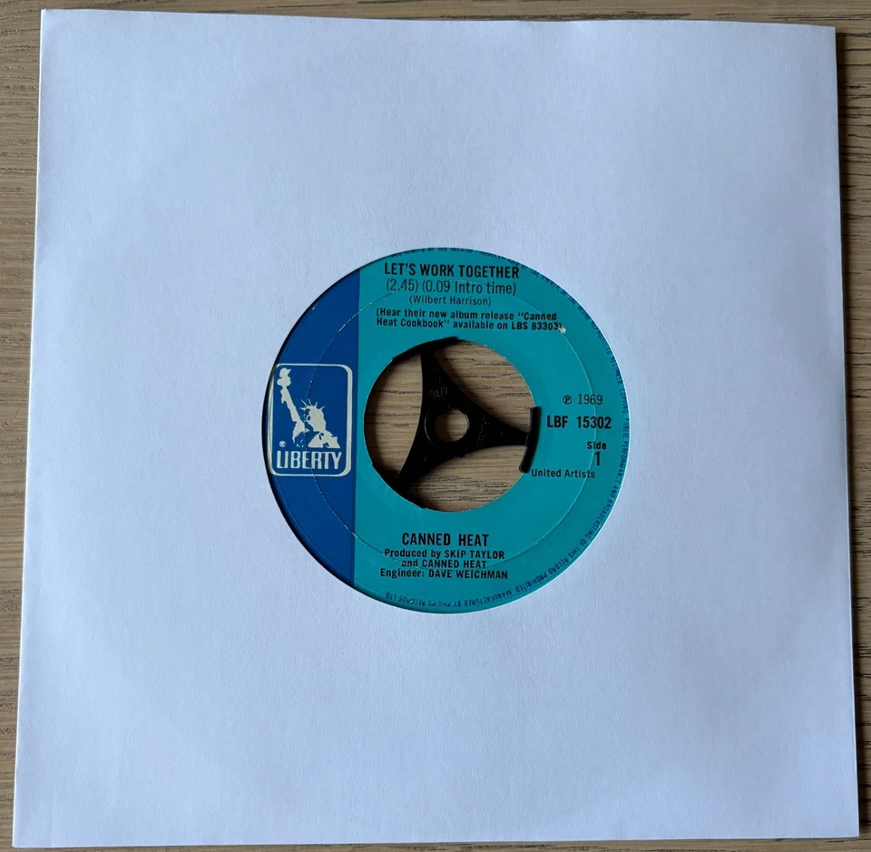 CANNED HEAT LET'S WORK TOGETHER 7" LIBERTY (1969) VG+ ROCK BLUES UK - Image 2 of 3