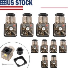 10xTransparent Solenoid Valve Coil 4 Pin Plug Connector Volt Accessories w/Light